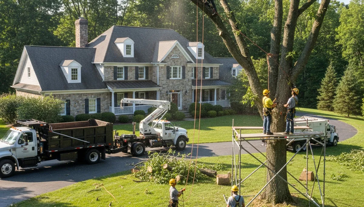Tree service crew in Indianapolis, IN providing professional tree trimming and maintenance