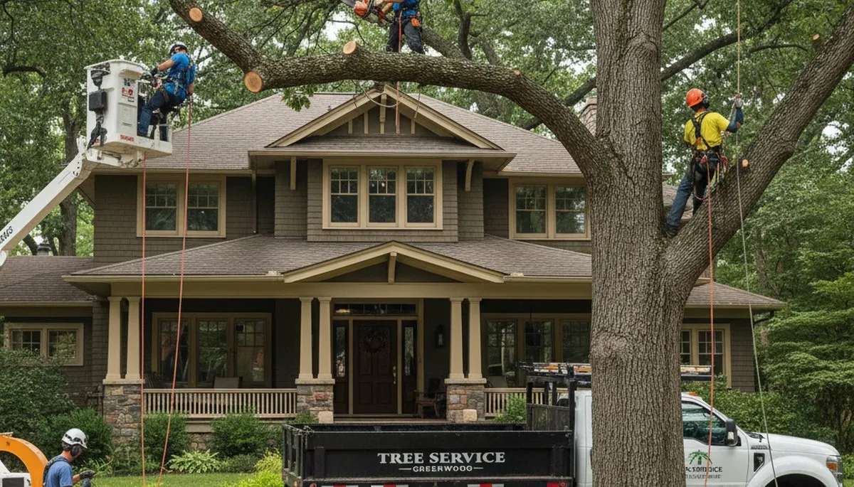 Tree service team in Indianapolis, IN providing professional tree trimming and maintenance